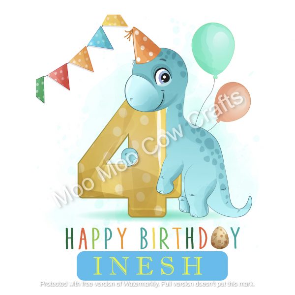 dinosaur beside number 4