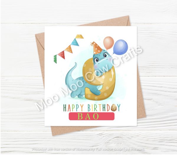 dinosaur on white background with number
