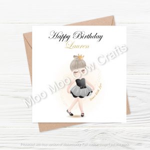 clipart ballerina on white card