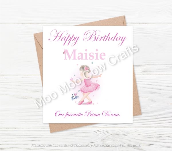ballerina with heart motif on white background