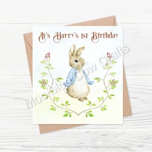 rabbit with flowers and text