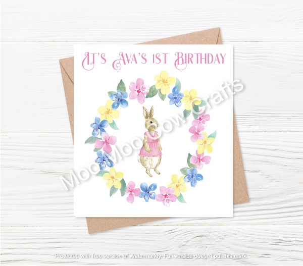 rabbit in flower ring