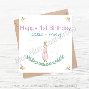 floral wreath with rabbit