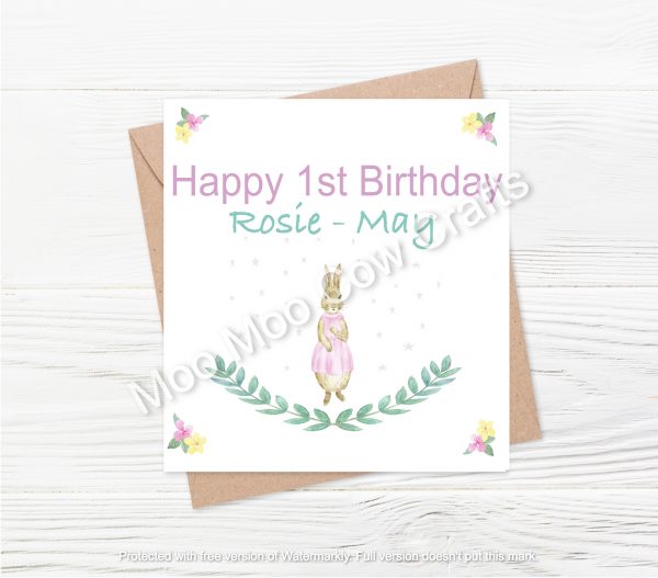 floral wreath with rabbit