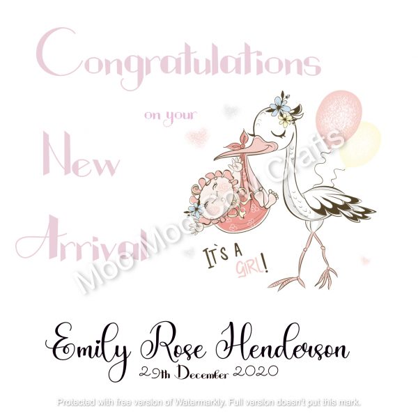 stork carrying baby in clipart