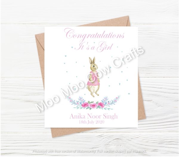 rabbit in pink dress on white background clipart