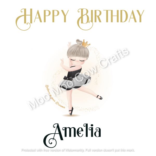 ballerina on white card