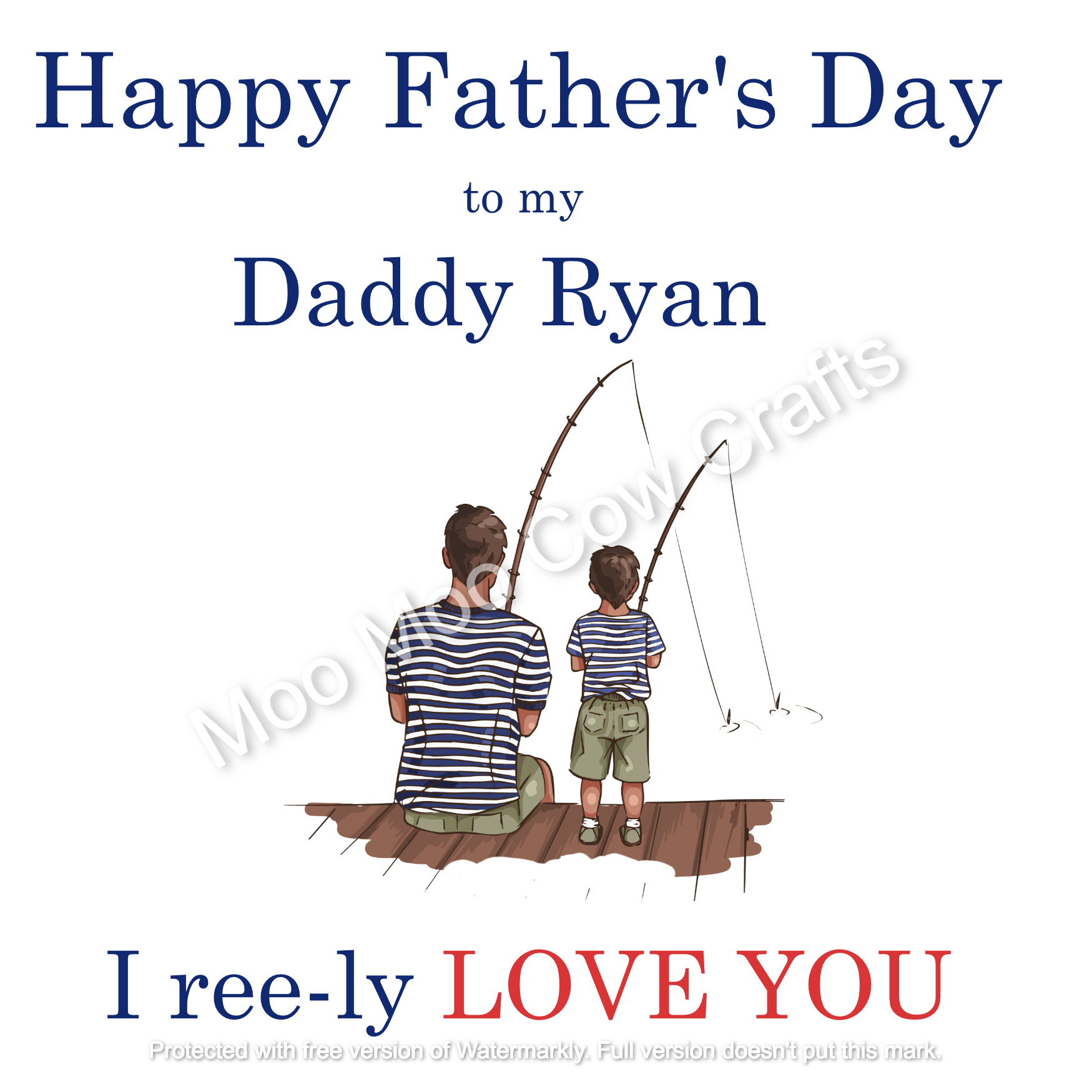 Fishing With Daddy - Personalised Father's Day Card - Image 2