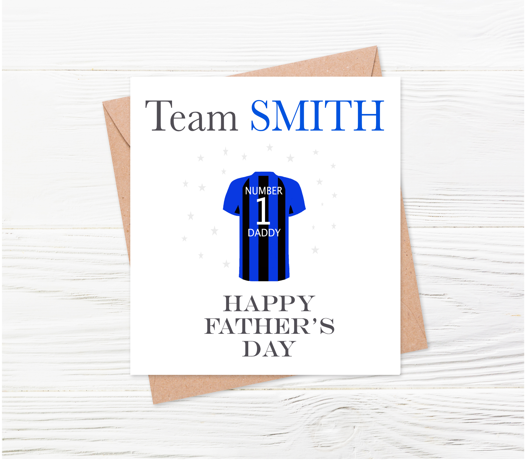 football shirt on a white card