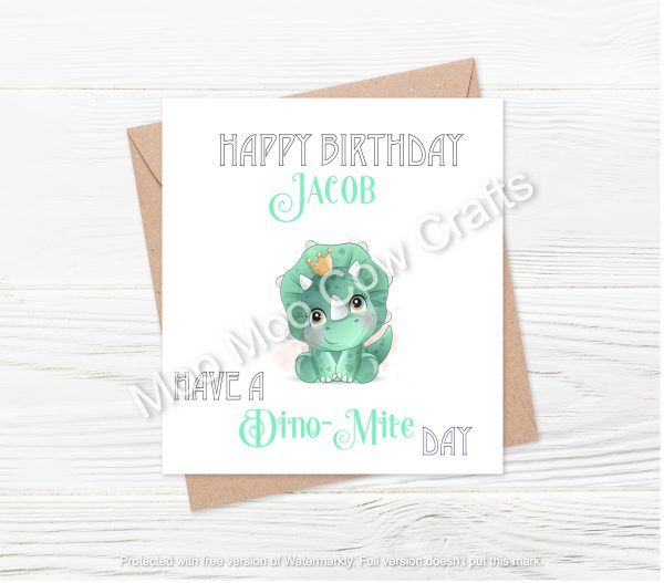 green horn dinosaur on white background