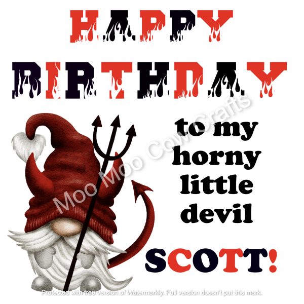 Personalised - Happy Birthday - Horny Little Devil - Image 2