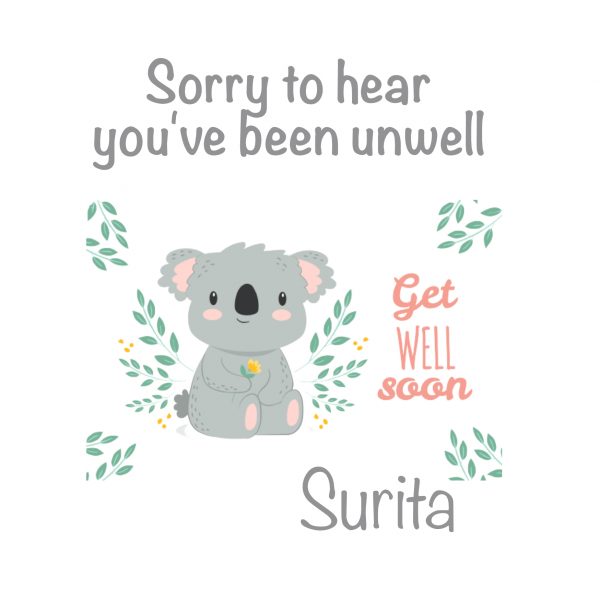 koala with text and leaves