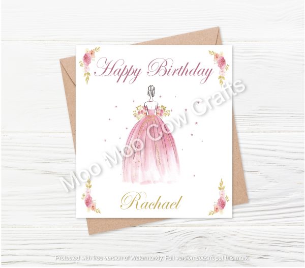 pink lady with flowers