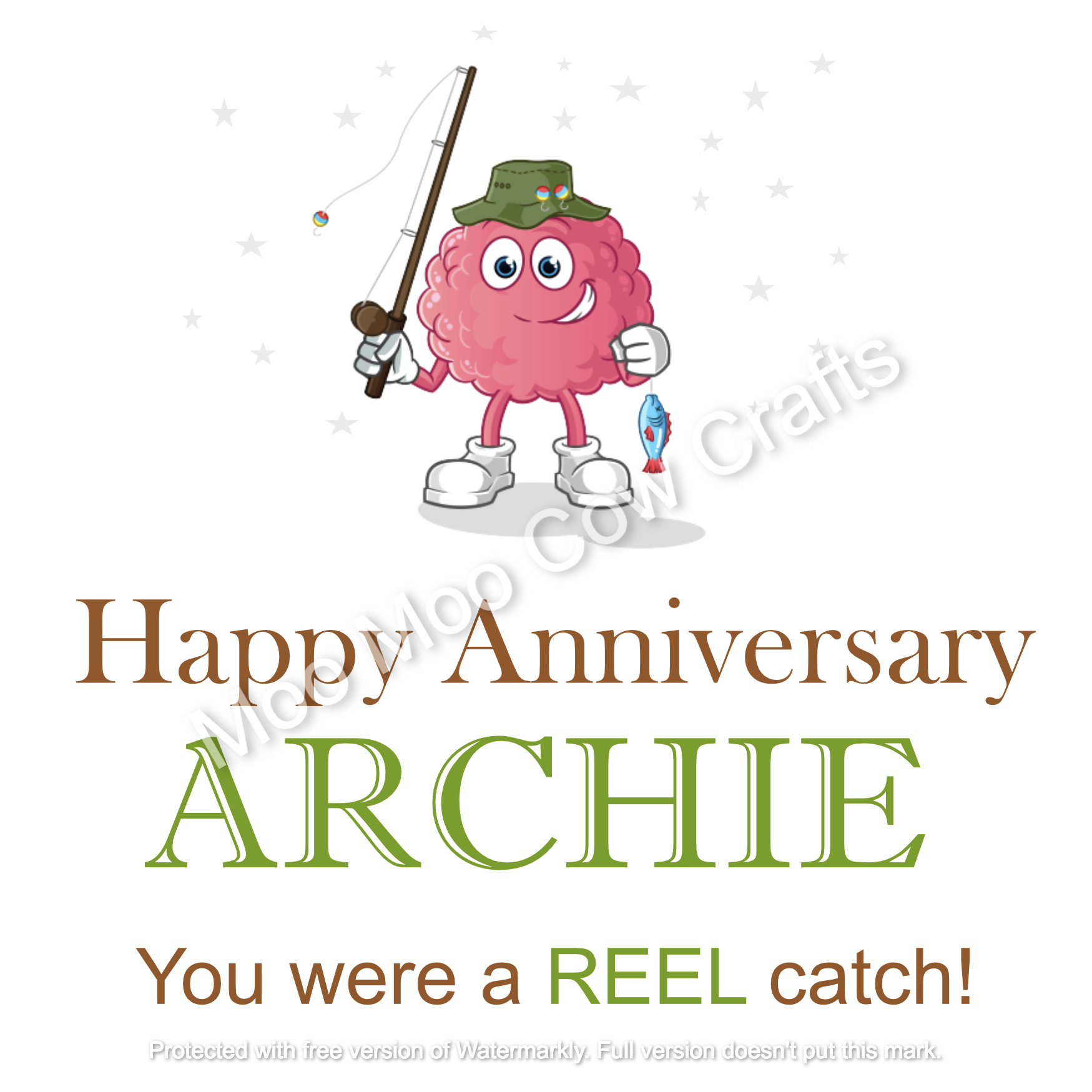 text with brain and fishing rod