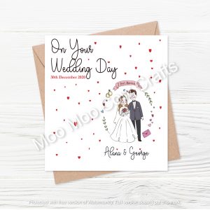 bride and groom on white background