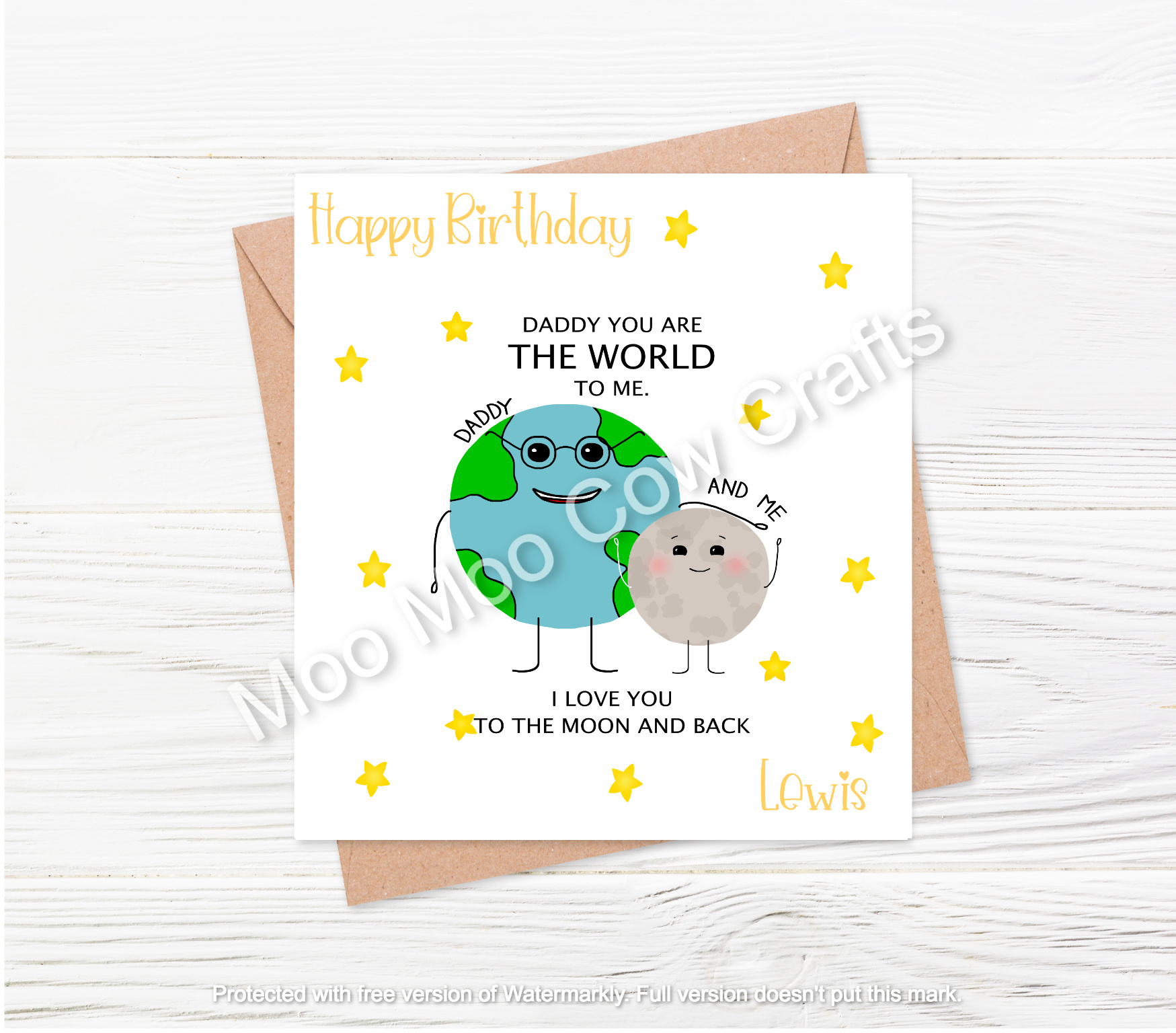 clipart planets on white background with brown card