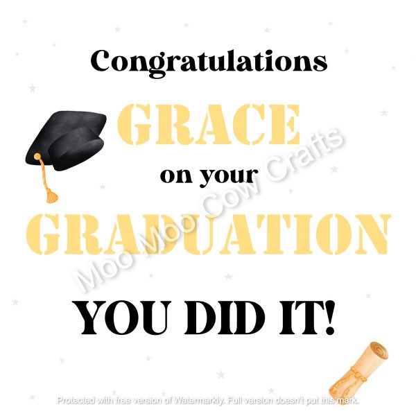 mortar board with text on white background