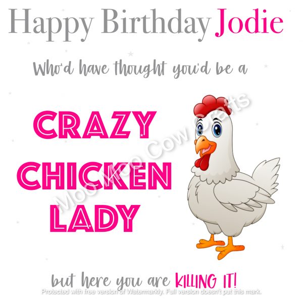 chicken on white background with text