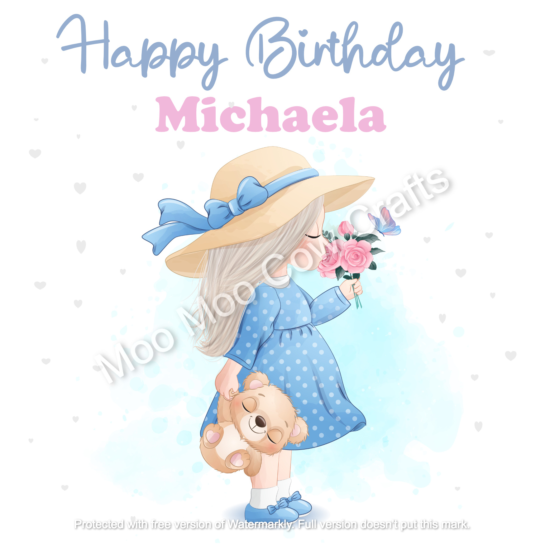 little girl smelling flowers