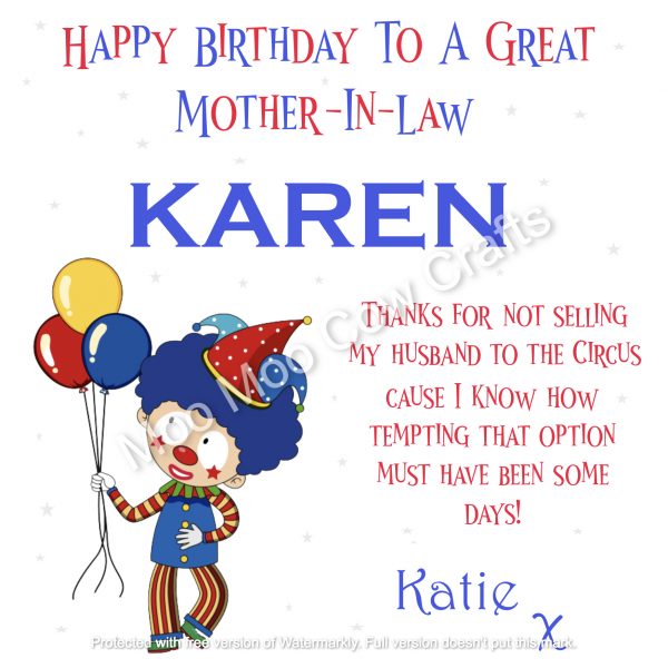 clown with ballons and text on white background