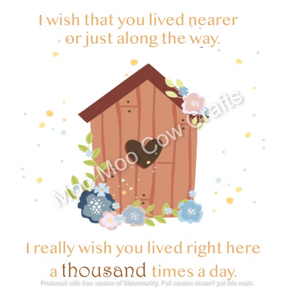 WOODEN HOUSe with text on white background