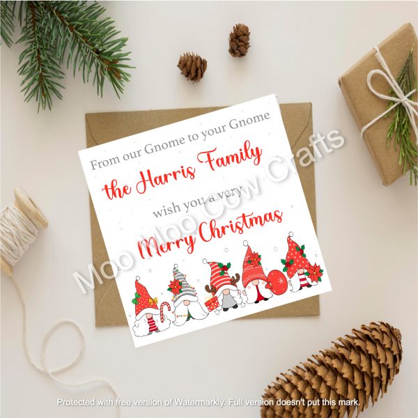 gnomes one white background with xmas pine cones