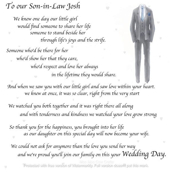 man in wedding suit with text