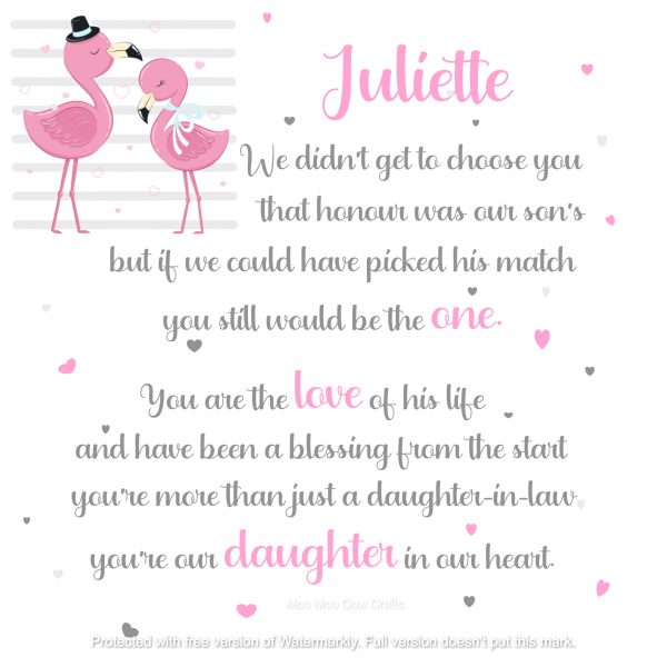 clipart pink flamingo with text on white background