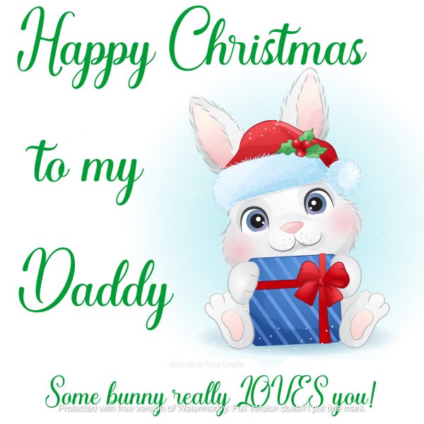 clipart bunny on white background with green text