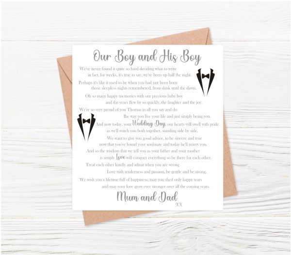 text on white background with hbrown envelope and wooden background