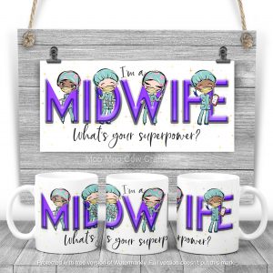 clipart with text midwife on wooden background