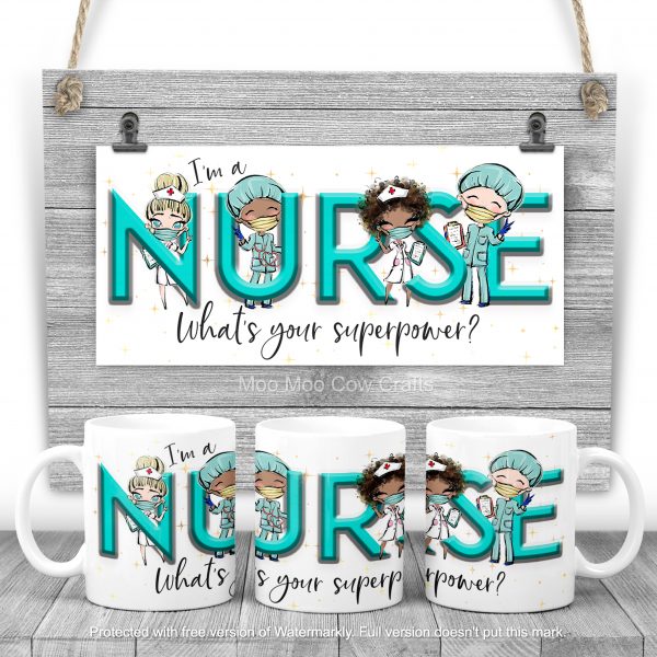 clipart figures with nurse next on wooden background