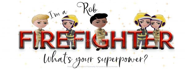 firefighter figures with personalised text