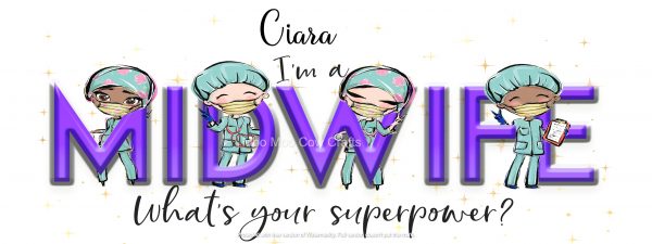 clipart figures with midwife text on white bnackgrpound