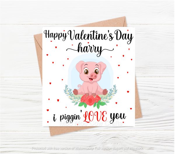clipart pig with text on wooden background