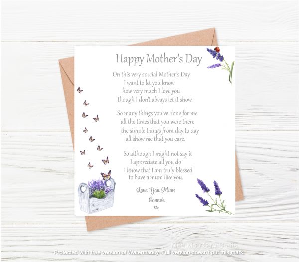 lavendar, butterflies, text on white background