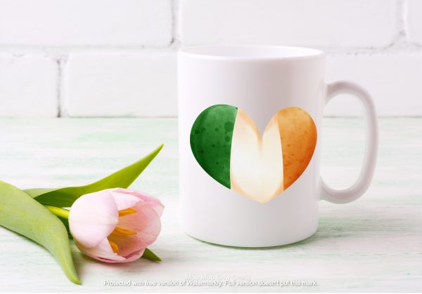 mug with irish heart