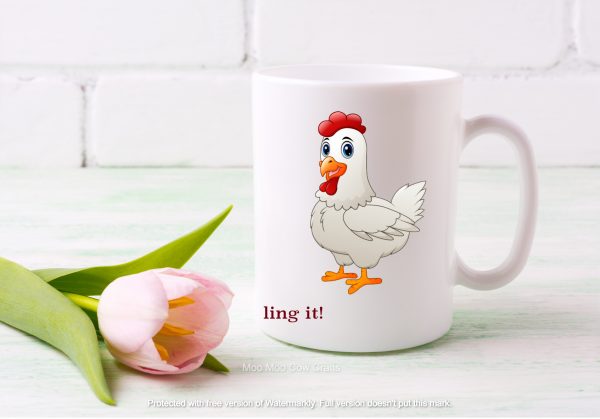 chicken on a mug