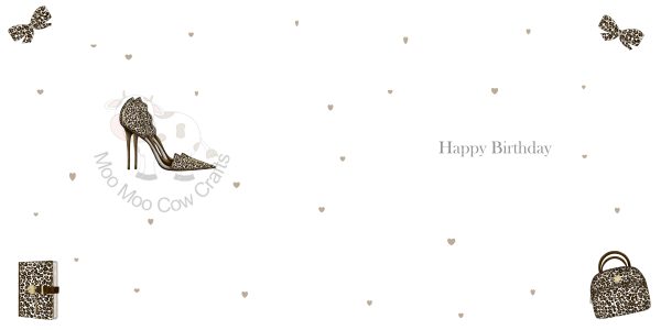 white background with brown dots and leopard print shoe clipart