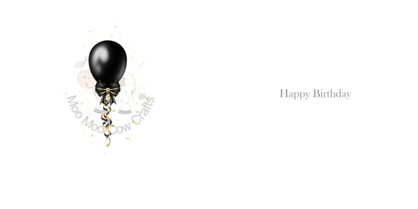 White background with balloon and text.