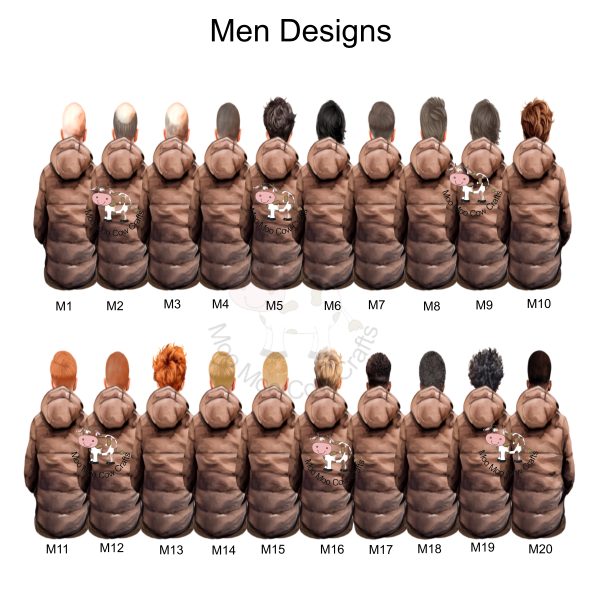 two rows of men figures in brown coats