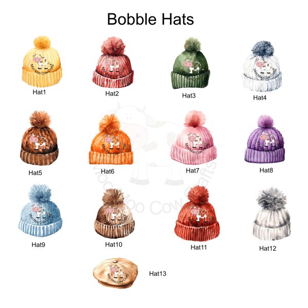 Bobble hats on white backround