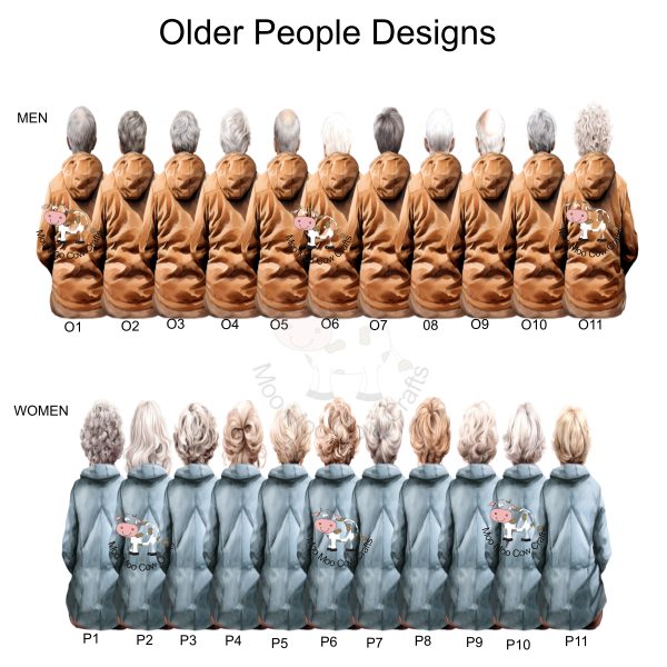 Two rows of women in coats