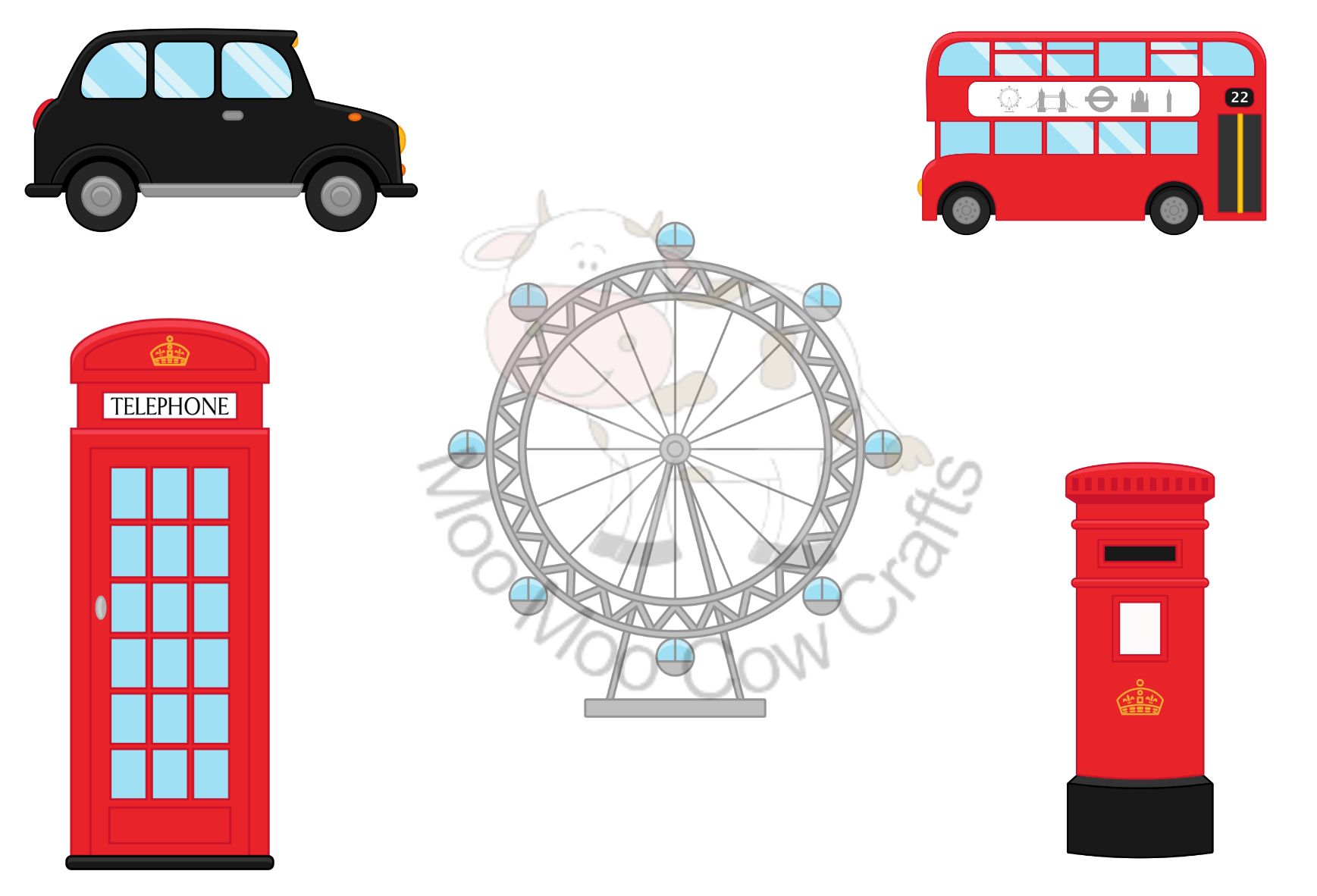 London icons on white background
