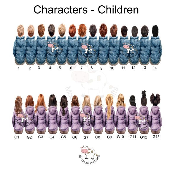 Two rols of children in coats