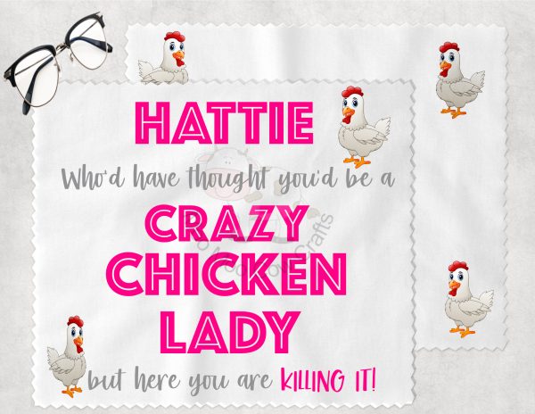 Chickens and text on white background
