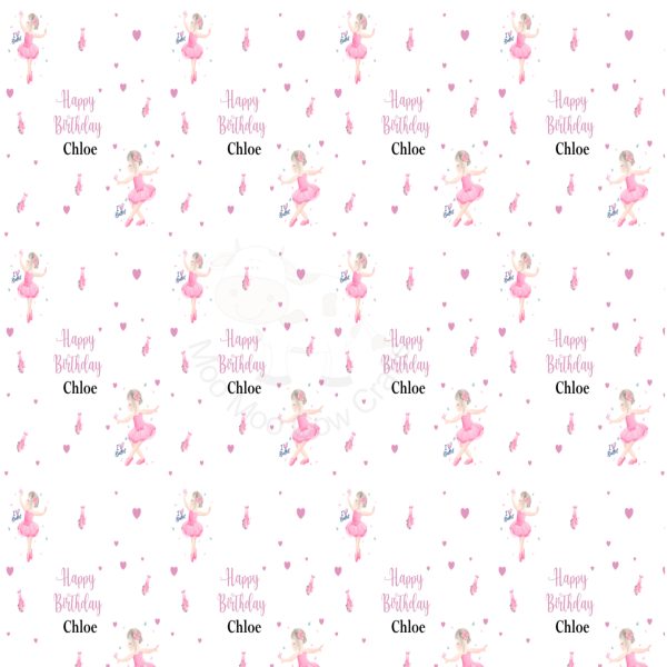 pink ballerina on white background