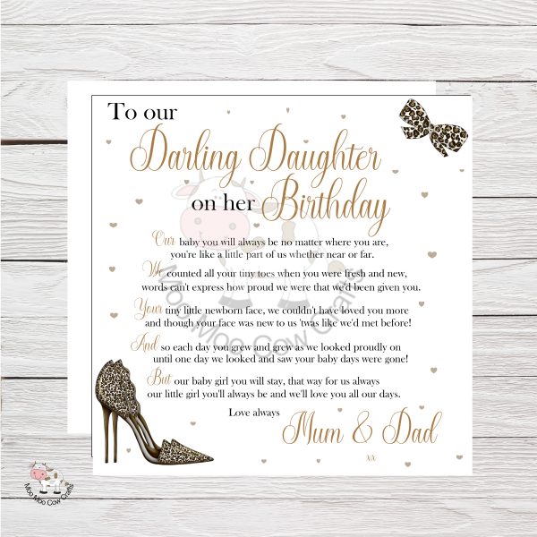 Wood background with white square, leopard print shoe clipart and black text