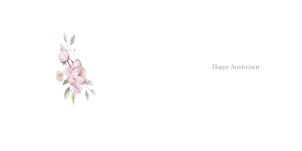 white card with peony flower