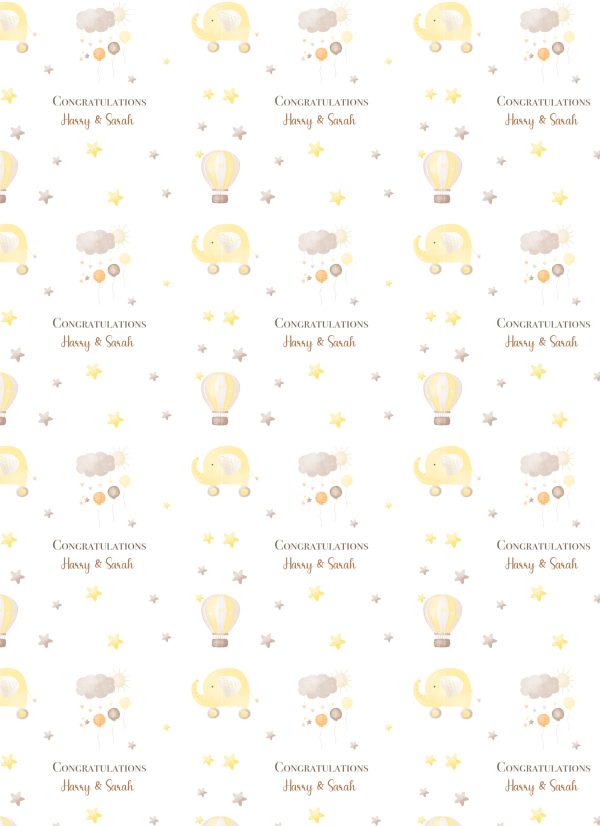Personalised Baby Wrapping Paper with Matching Card - Image 8